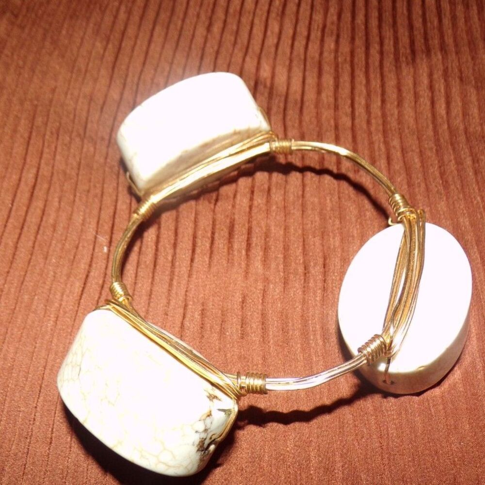 wire and stone bangle bracelet